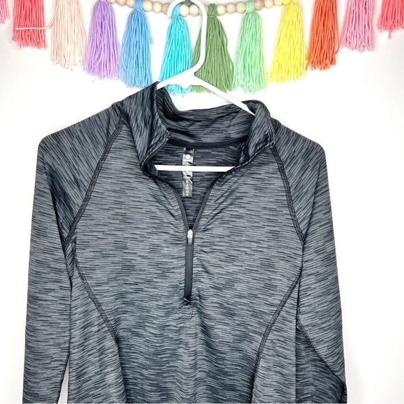 90 Degree By Reflex Black Marled 1/4 Zip Athletic Sporty Long Sleeve Shirt Small - Picture 3 of 13